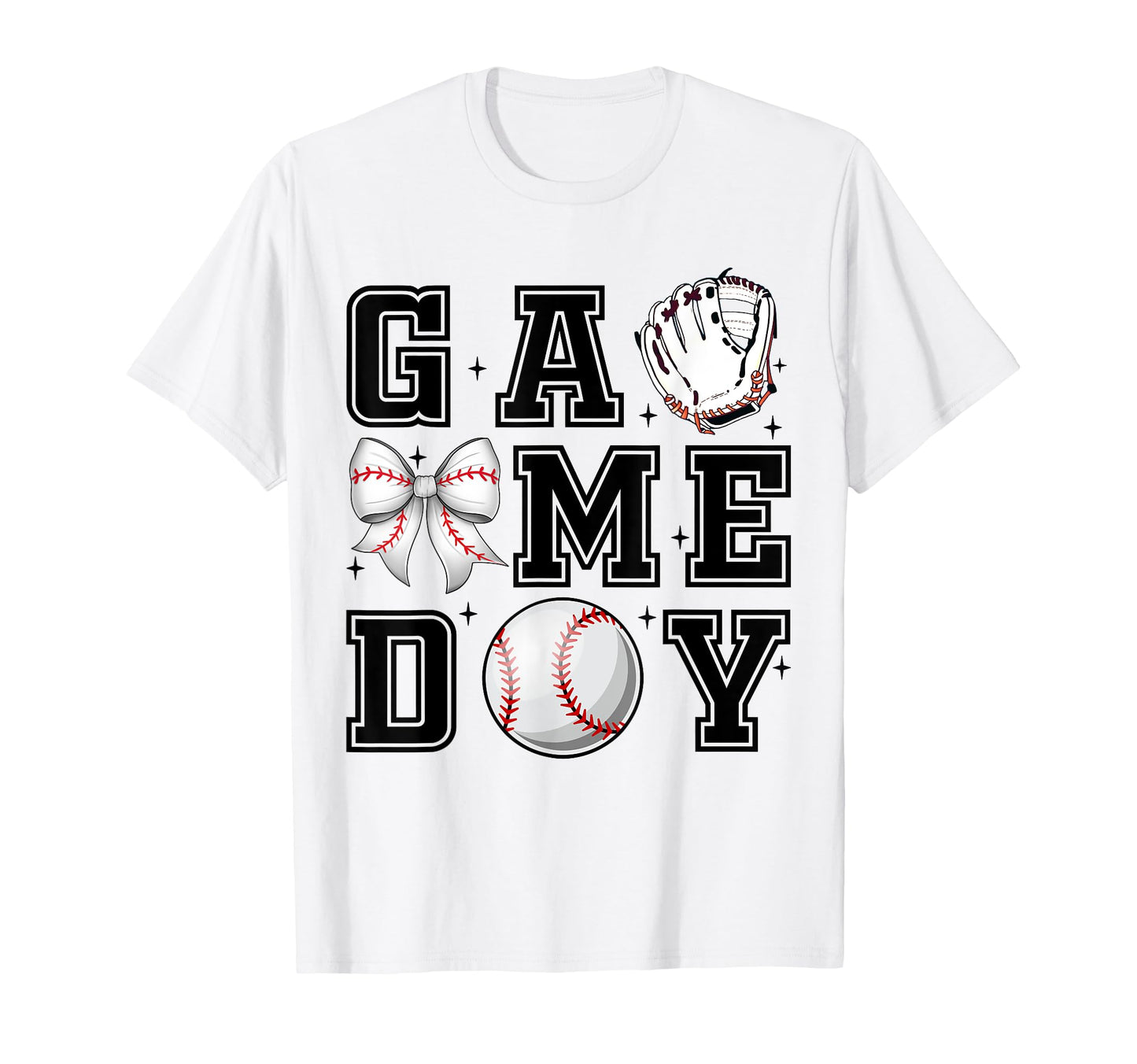 Baseball Coquette Bow Gameday Cheer T-Shirt - Aesthetic Graphic Men Women - T-Shirt, Sweatshirt, Hoodie