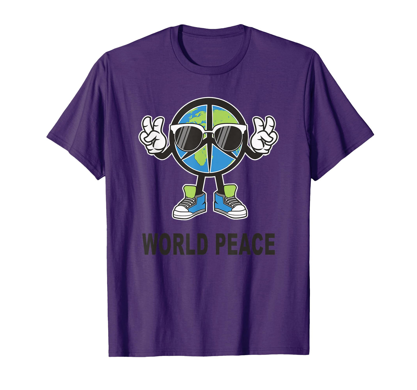 World Peace Earth Global Love Peace T-Shirt - Fun Novelty Design Men Women - T-Shirt, Sweatshirt, Hoodie