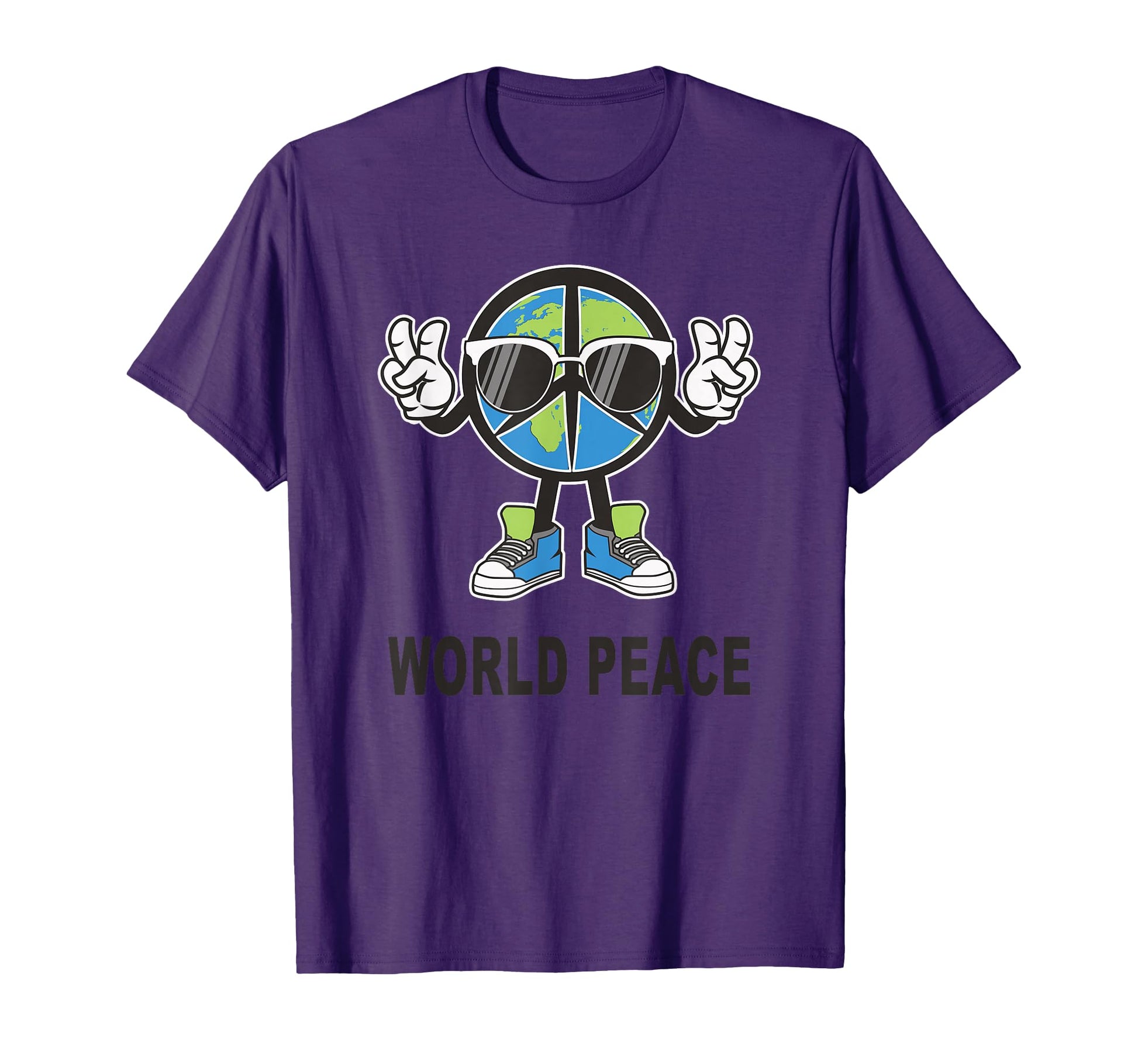 World Peace Earth Global Love Peace T-Shirt - Fun Novelty Design Men Women - T-Shirt, Sweatshirt, Hoodie