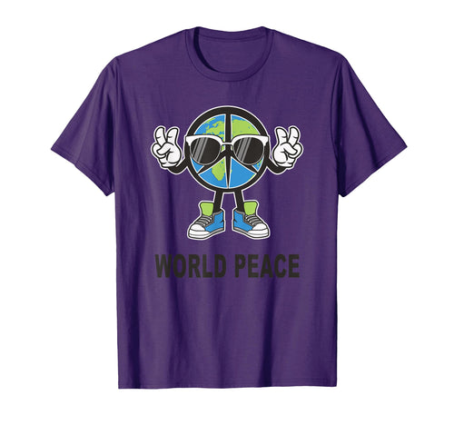 World Peace Earth Global Love Peace T-Shirt - Fun Novelty Design Men Women - T-Shirt, Sweatshirt, Hoodie