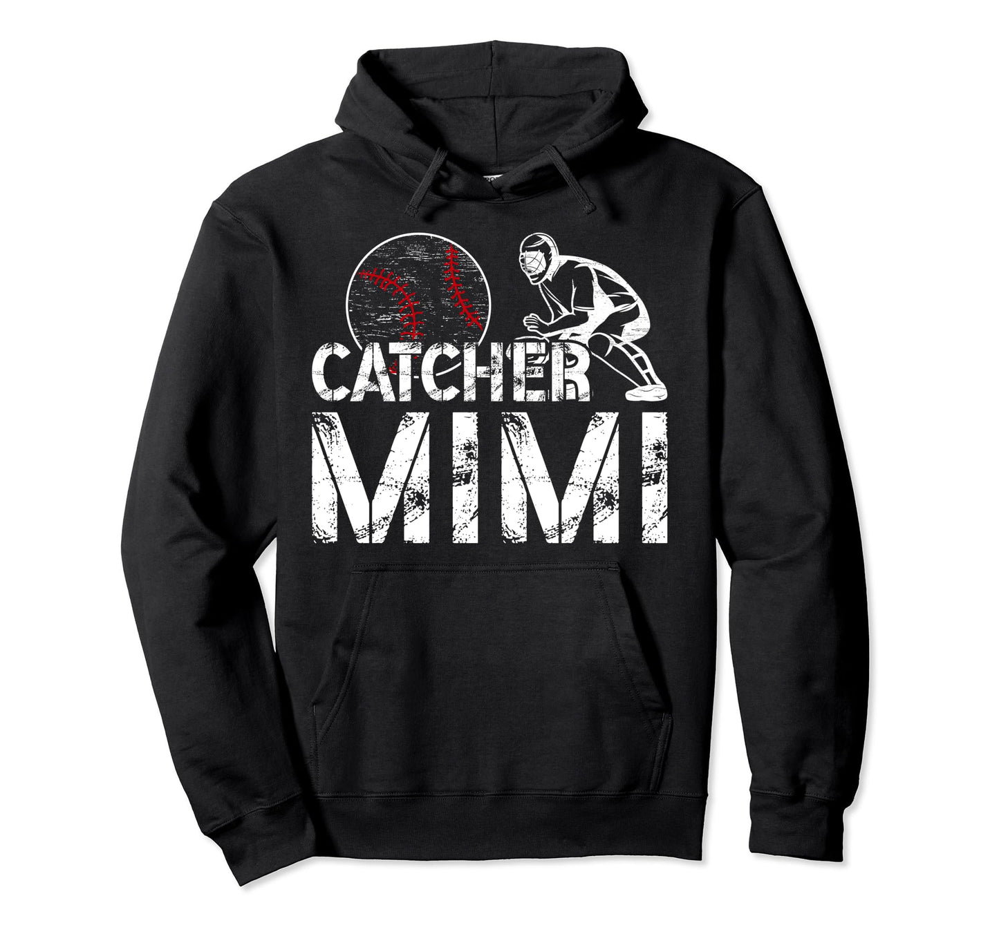 Baseball Catcher Mimi Grandma Mimi Hoodie - Unique Graphic for Adults - T-Shirt, Sweatshirt, Hoodie