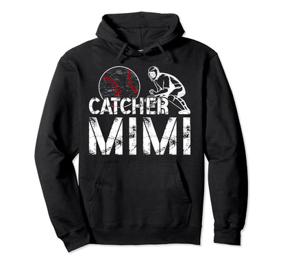 Baseball Catcher Mimi Grandma Mimi Hoodie - Unique Graphic for Adults - T-Shirt, Sweatshirt, Hoodie