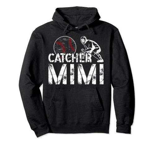 Baseball Catcher Mimi Grandma Mimi Hoodie - Unique Graphic for Adults - T-Shirt, Sweatshirt, Hoodie