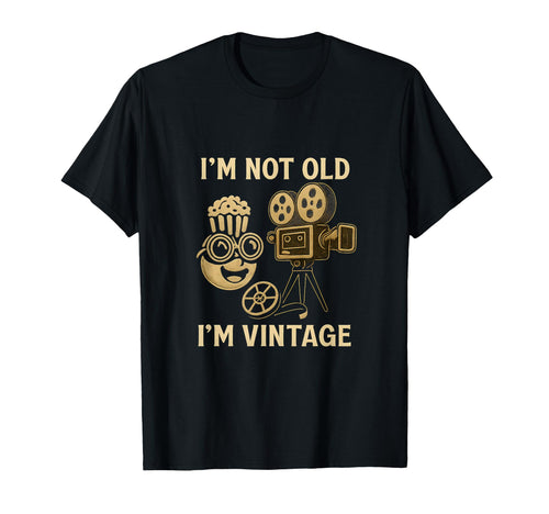 Im Not Old Im Film Popcorn Camera T-Shirt - Graphic Print for Adults - T-Shirt, Sweatshirt, Hoodie