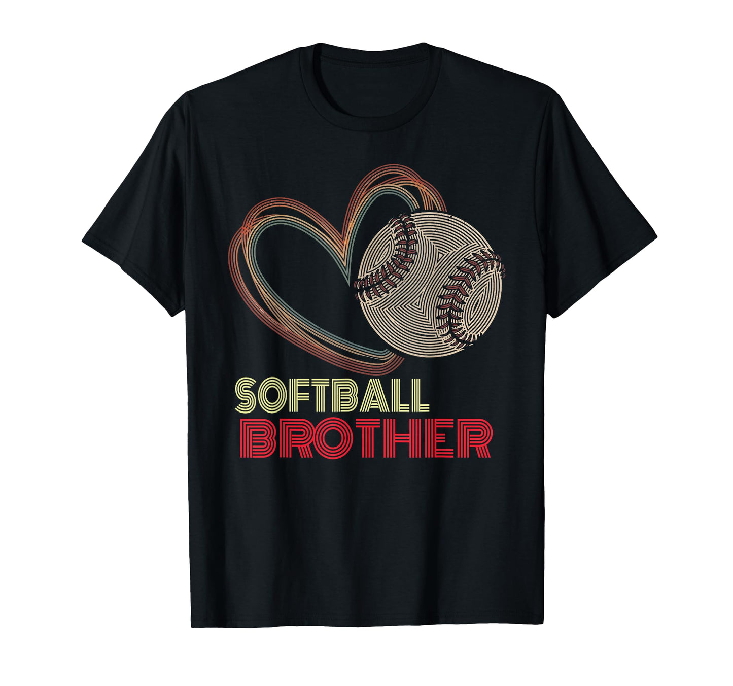 Softball Brother Heart Baseball Family T-Shirt - Novelty Apparel Men Women - T-Shirt, Sweatshirt, Hoodie