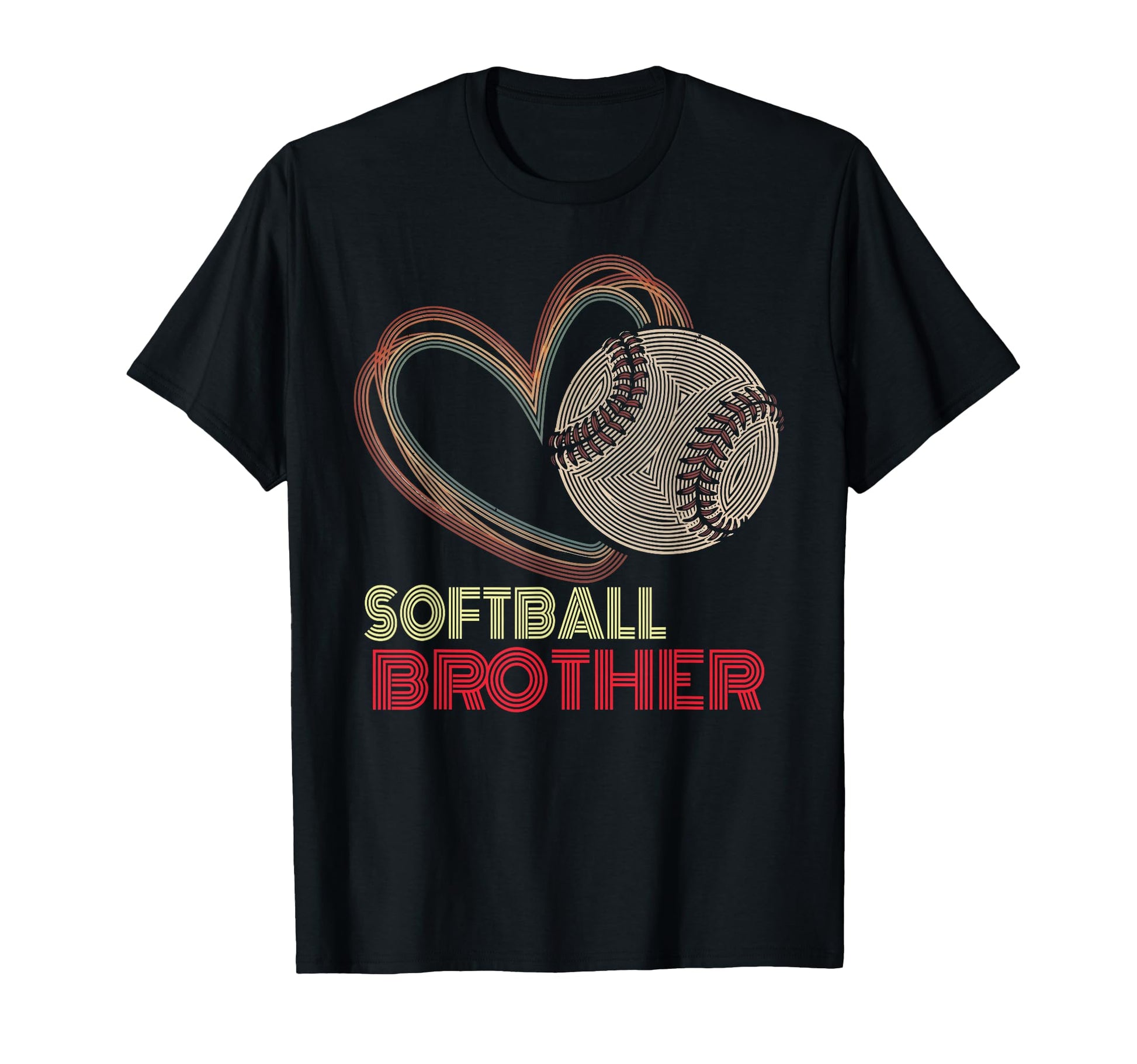 Softball Brother Heart Baseball Family T-Shirt - Novelty Apparel Men Women - T-Shirt, Sweatshirt, Hoodie