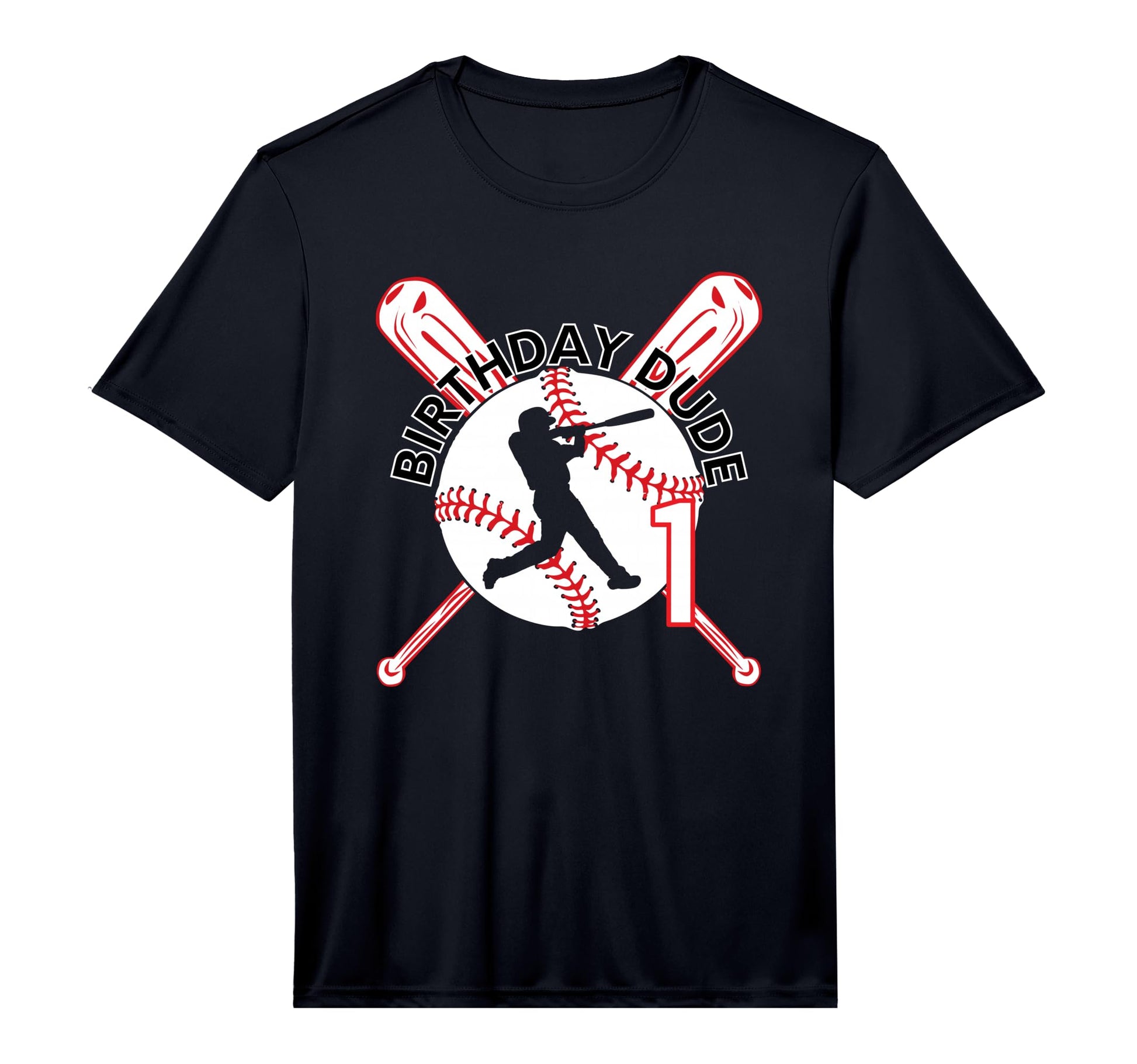 1 Year Old 1St Birthday Dude Baseball Party T-Shirt - Graphic Print Unisex - T-Shirt, Sweatshirt, Hoodie