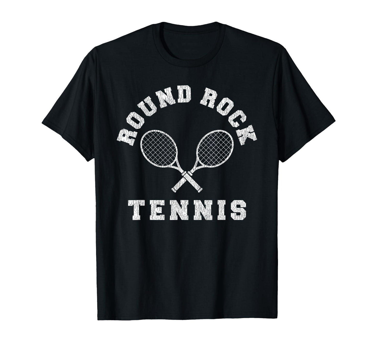 Round Rock Tennis Team Distressed T-Shirt - Fun Novelty Design Men Women - T-Shirt, Sweatshirt, Hoodie