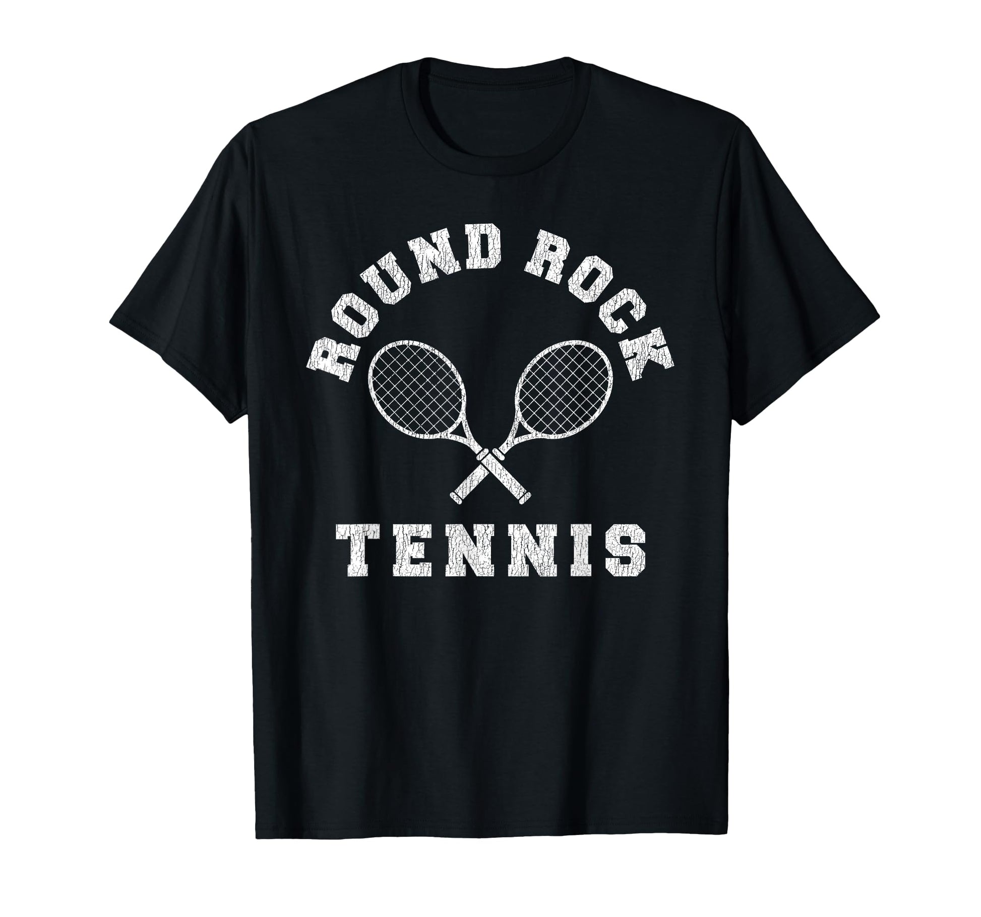 Round Rock Tennis Team Distressed T-Shirt - Fun Novelty Design Men Women - T-Shirt, Sweatshirt, Hoodie