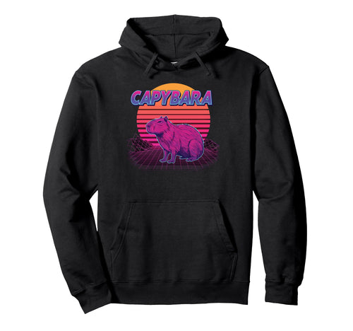 Capybara Vaporwave 80S Aesthetic Hoodie - Custom Art Print for Adults - T-Shirt, Sweatshirt, Hoodie