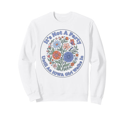 Iowa Floral Boho Party Midwest Sweatshirt - Minimalist Print Unisex - T-Shirt, Sweatshirt, Hoodie