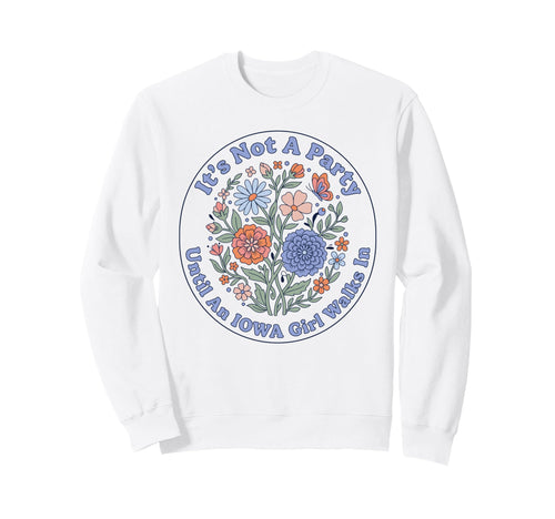 Iowa Floral Boho Party Midwest Sweatshirt - Minimalist Print Unisex - T-Shirt, Sweatshirt, Hoodie