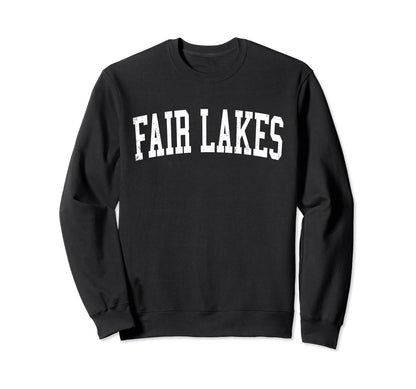 Fair Lakes Va Distressed White Sweatshirt - Custom Art Print Men Women - T-Shirt, Sweatshirt, Hoodie