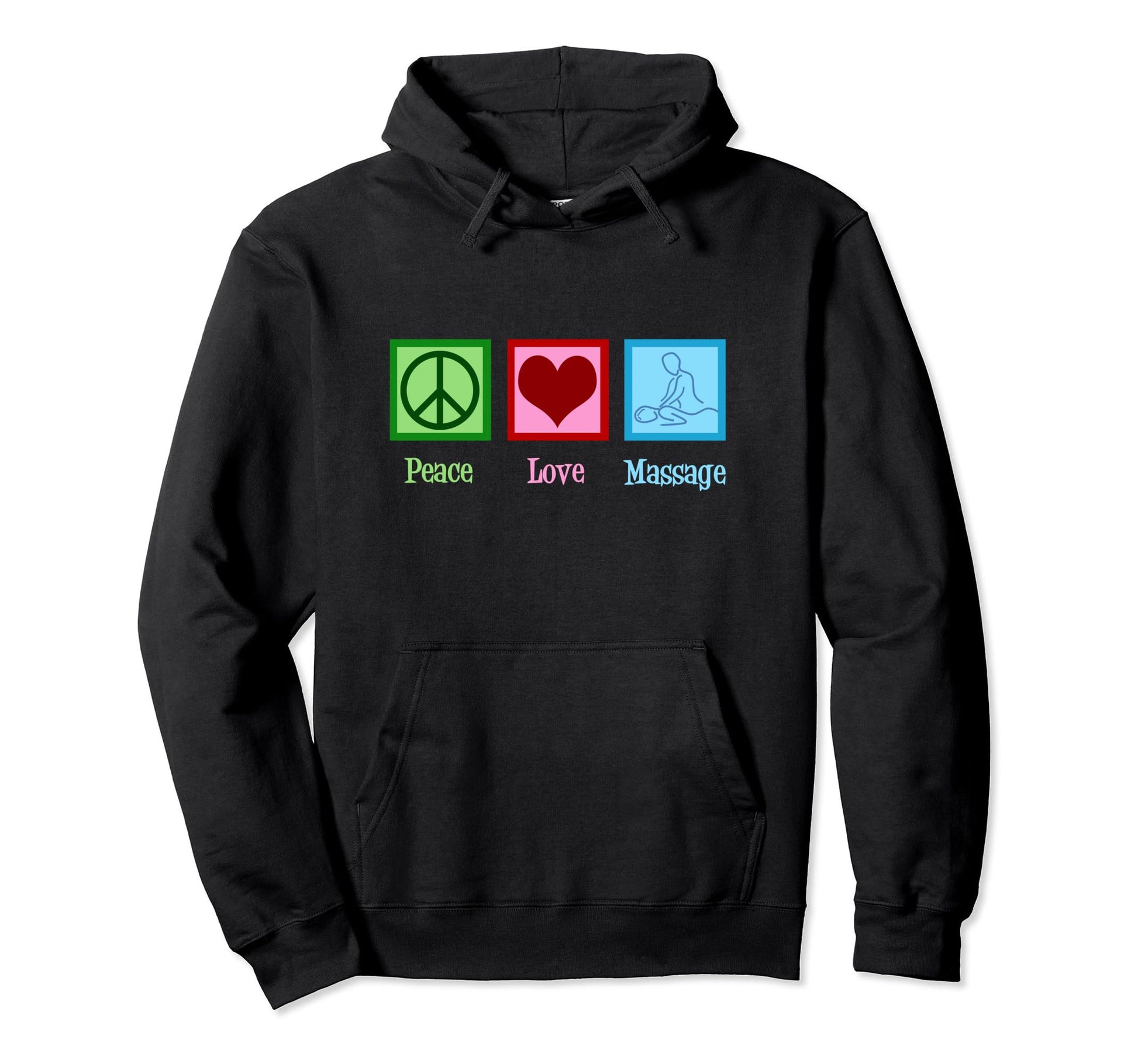 Peace Love Massage Therapy Masseuse Hoodie - Minimalist Print Men Women - T-Shirt, Sweatshirt, Hoodie