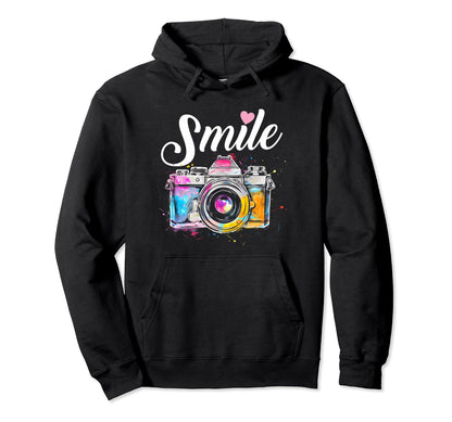 Photographer Smile Camera Funny Hoodie - Casual Everyday Wear for Adults - T-Shirt, Sweatshirt, Hoodie