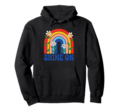 Shine Rainbow Daisies Uplifting Hoodie - Unique Graphic for Adults - T-Shirt, Sweatshirt, Hoodie