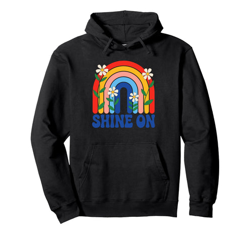 Shine Rainbow Daisies Uplifting Hoodie - Unique Graphic for Adults - T-Shirt, Sweatshirt, Hoodie