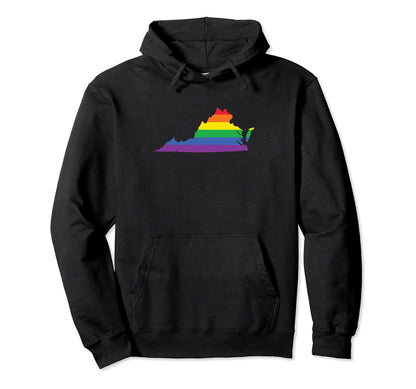 Virginia Lgbtq Rainbow Flag Gay Pride Hoodie - Aesthetic Graphic Unisex - T-Shirt, Sweatshirt, Hoodie