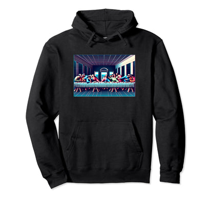 Vaporwave Lords Supper Synthwave 80S Glow Hoodie - Minimalist Print Unisex - T-Shirt, Sweatshirt, Hoodie