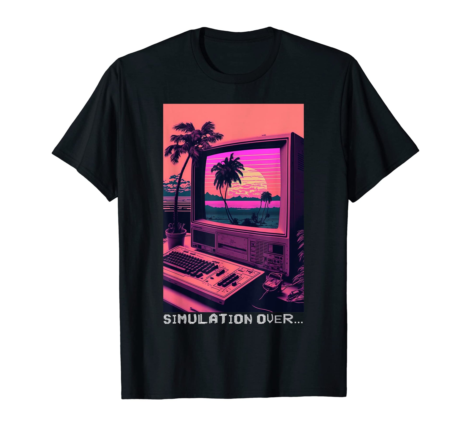 Simulation Over Computer Monitor T-Shirt - Minimalist Print Men Women - T-Shirt, Sweatshirt, Hoodie