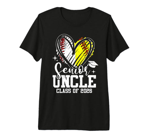 Senior Uncle Class 2026 Baseball T-Shirt - Trendy Graphic Men Women - T-Shirt, Sweatshirt, Hoodie