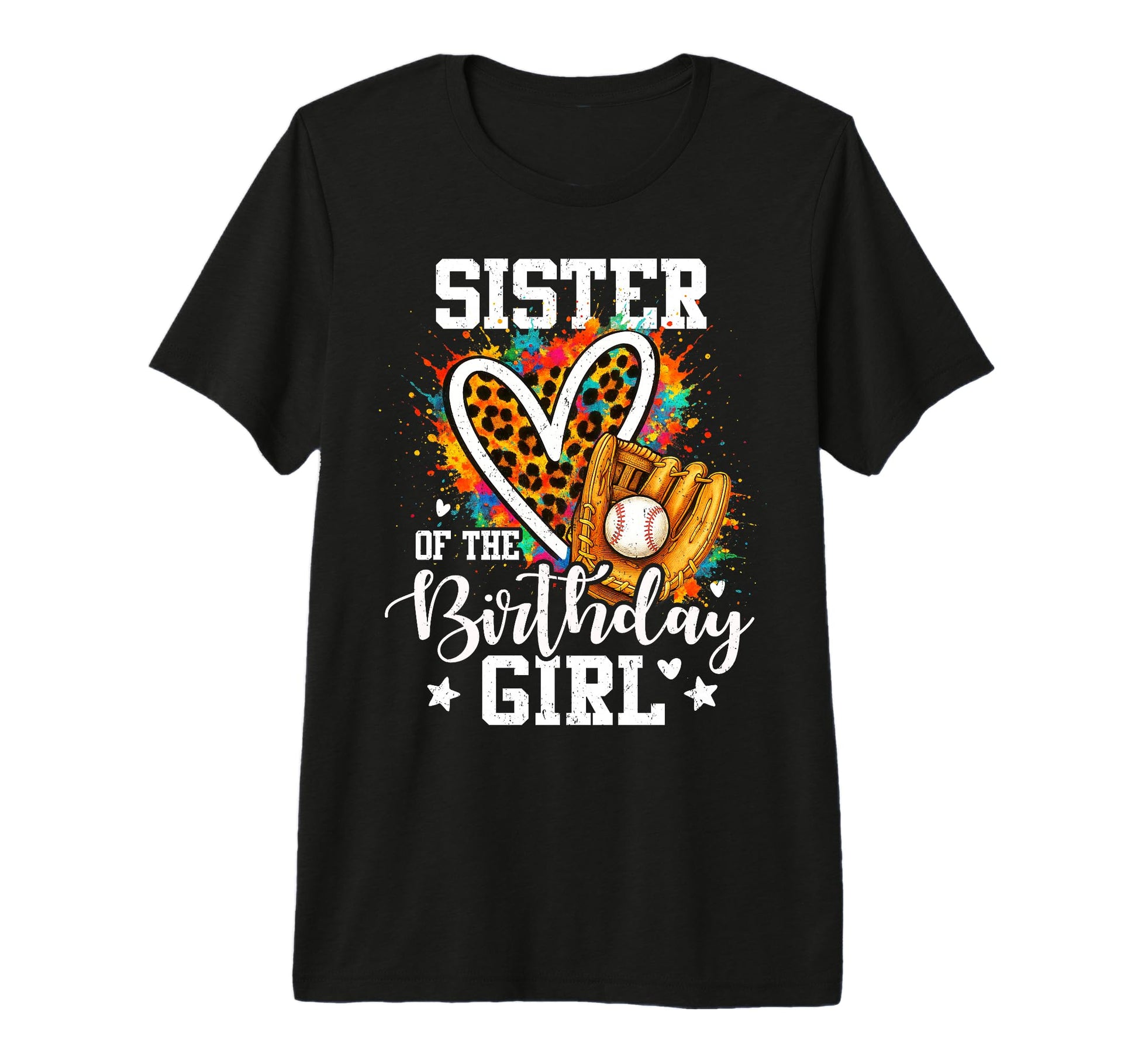 Sister Birthday Baseball Player Leopard T-Shirt - Trendy Graphic Unisex - T-Shirt, Sweatshirt, Hoodie