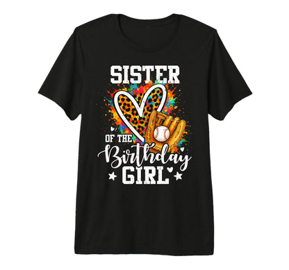 Sister Birthday Baseball Player Leopard T-Shirt - Trendy Graphic Unisex - T-Shirt, Sweatshirt, Hoodie