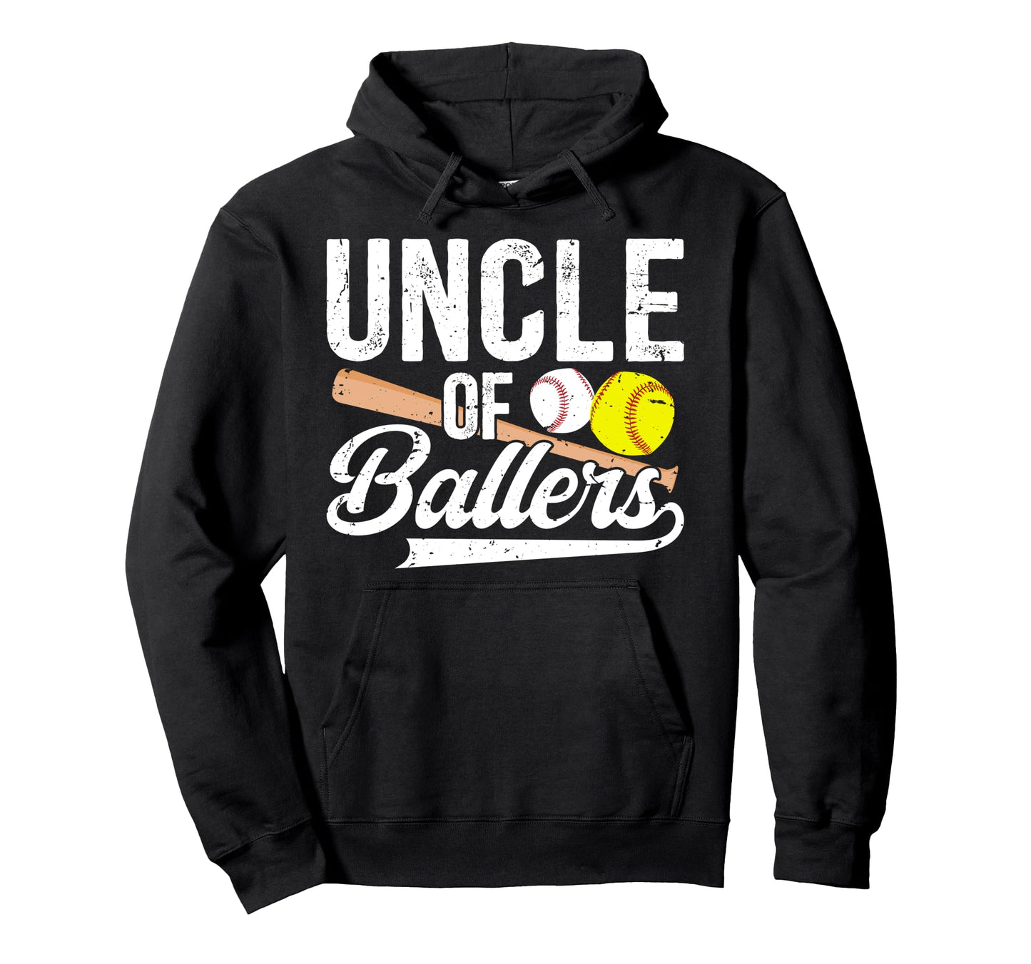 Uncle Ballers Baseball Softball Hoodie - Casual Everyday Wear for Adults - T-Shirt, Sweatshirt, Hoodie