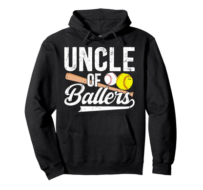 Uncle Ballers Baseball Softball Hoodie - Casual Everyday Wear for Adults - T-Shirt, Sweatshirt, Hoodie