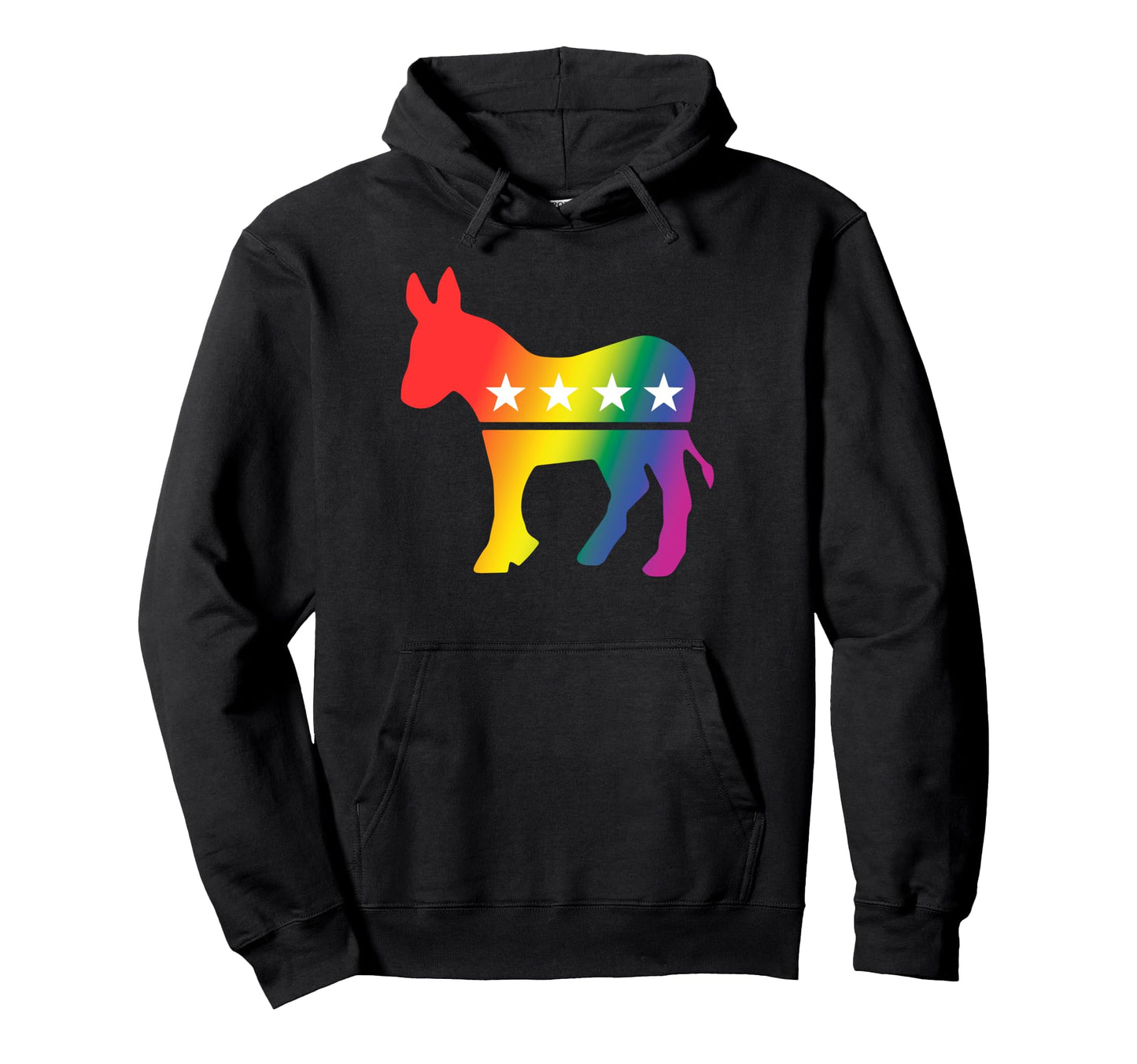 Democrat Donkey Rainbow Pride Vote Hoodie - Novelty Apparel Men Women - T-Shirt, Sweatshirt, Hoodie