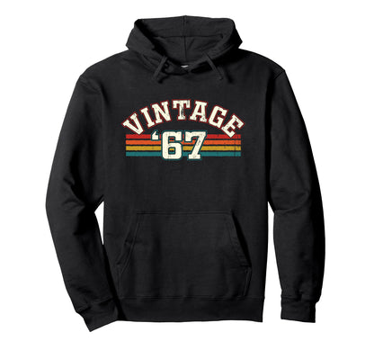 1967 Birth Year Birthday Rainbow Hoodie - Aesthetic Graphic for Adults - T-Shirt, Sweatshirt, Hoodie