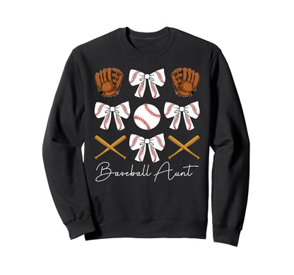 Baseball Aunt Baseball Player Auntie Sweatshirt - Aesthetic Graphic Unisex - T-Shirt, Sweatshirt, Hoodie