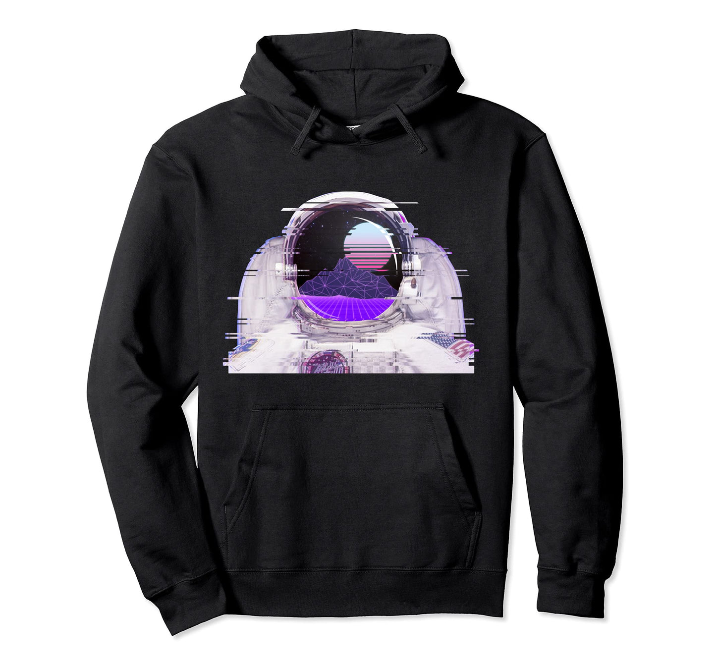 Astronaut Suit Helmet Glitch Art Hoodie - Casual Everyday Wear for Adults - T-Shirt, Sweatshirt, Hoodie