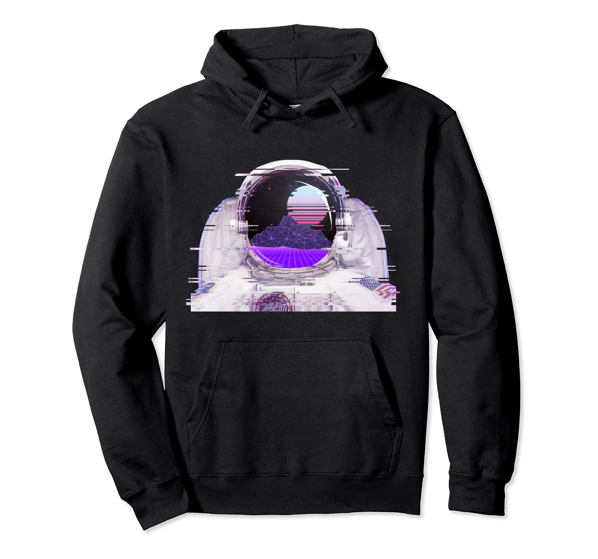 Astronaut Suit Helmet Glitch Art Hoodie - Casual Everyday Wear for Adults - T-Shirt, Sweatshirt, Hoodie