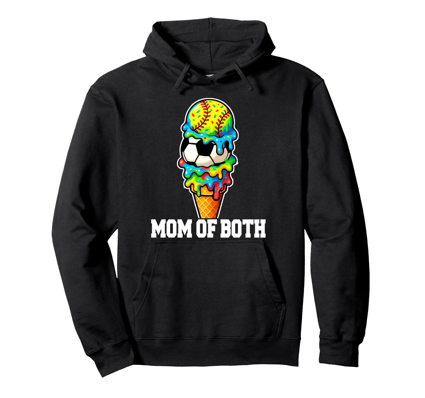Softball Soccer Mom Ice Cream Drip Summer Hoodie - Unique Graphic Unisex - T-Shirt, Sweatshirt, Hoodie