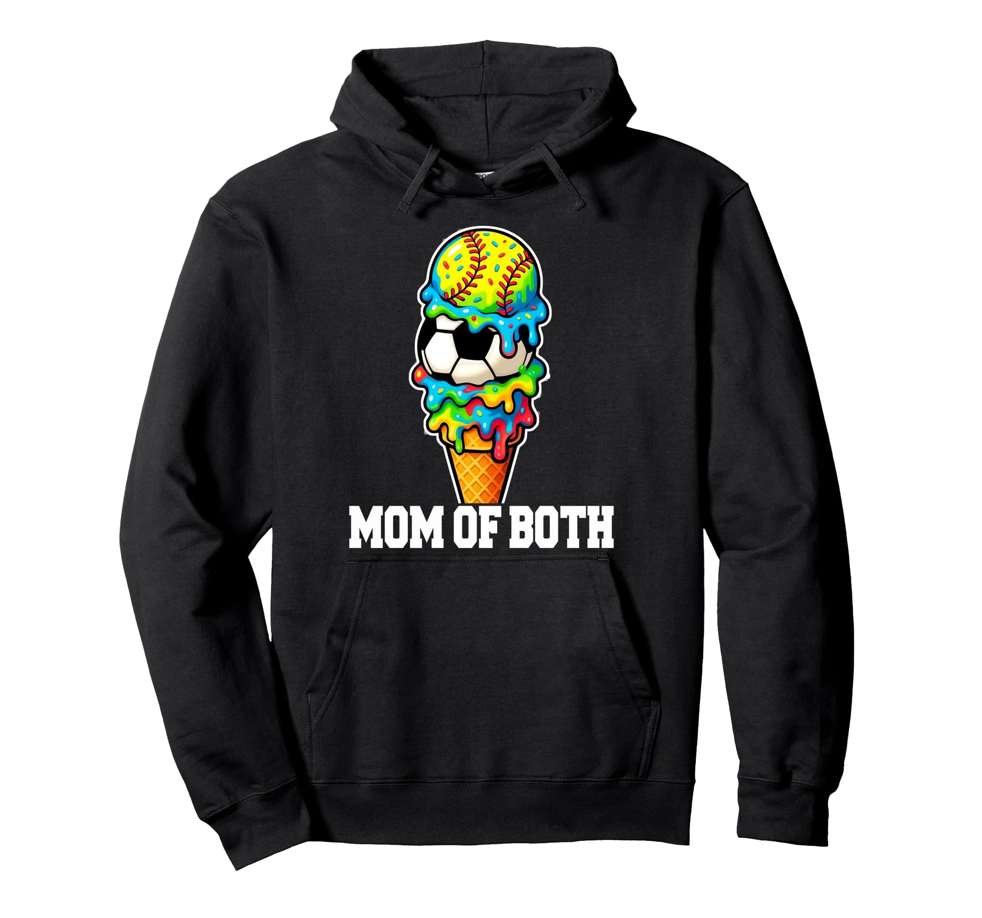 Softball Soccer Mom Ice Cream Drip Summer Hoodie - Unique Graphic Unisex - T-Shirt, Sweatshirt, Hoodie