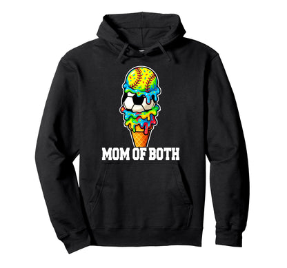 Softball Soccer Mom Ice Cream Drip Summer Hoodie - Unique Graphic Unisex - T-Shirt, Sweatshirt, Hoodie