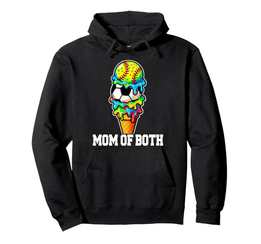 Softball Soccer Mom Ice Cream Drip Summer Hoodie - Unique Graphic Unisex - T-Shirt, Sweatshirt, Hoodie