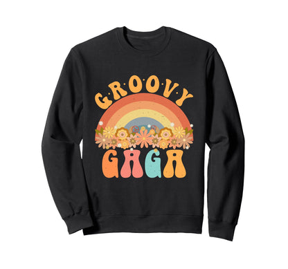 Groovy Gaga Rainbow Daisy Flower Sweatshirt - Aesthetic Graphic Unisex - T-Shirt, Sweatshirt, Hoodie