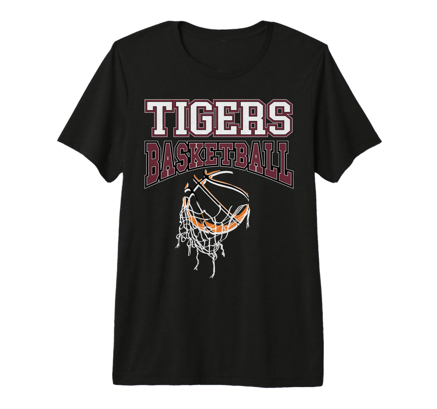 Tigers Basketball Mom Team Game Day T-Shirt - Minimalist Print for Adults - T-Shirt, Sweatshirt, Hoodie