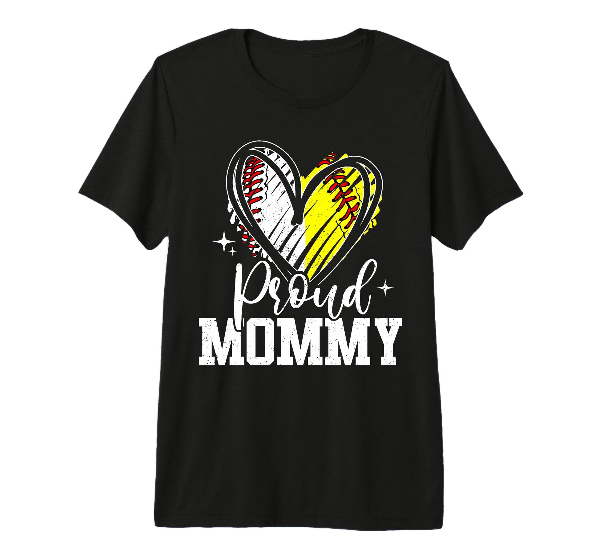 Proud Mommy Baseball Softball T-Shirt - Fun Novelty Design for Adults - T-Shirt, Sweatshirt, Hoodie