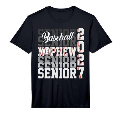 Senior 2027 Baseball Nephew Proud Family T-Shirt - Graphic Print Men Women - T-Shirt, Sweatshirt, Hoodie