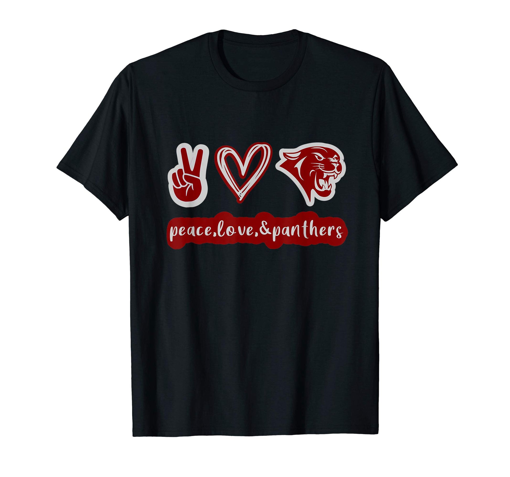 Peace Love Panthers T-Shirt - Minimalist Print for Adults - T-Shirt, Sweatshirt, Hoodie
