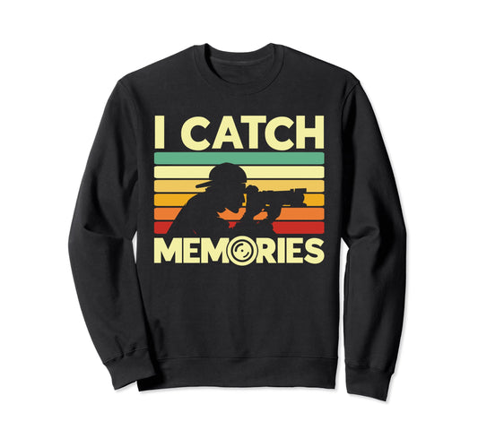 I Catch Memories Camera Lover Sweatshirt - Minimalist Print for Adults - T-Shirt, Sweatshirt, Hoodie