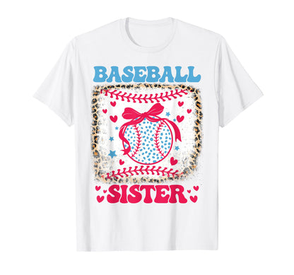 Baseball Sister Coquette Bow Cheer Game T-Shirt - Minimalist Print Unisex - T-Shirt, Sweatshirt, Hoodie
