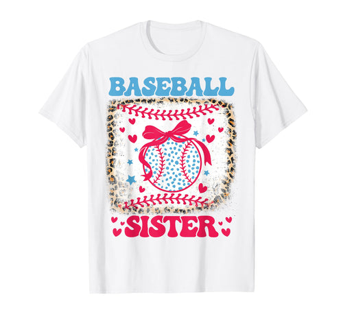 Baseball Sister Coquette Bow Cheer Game T-Shirt - Minimalist Print Unisex - T-Shirt, Sweatshirt, Hoodie