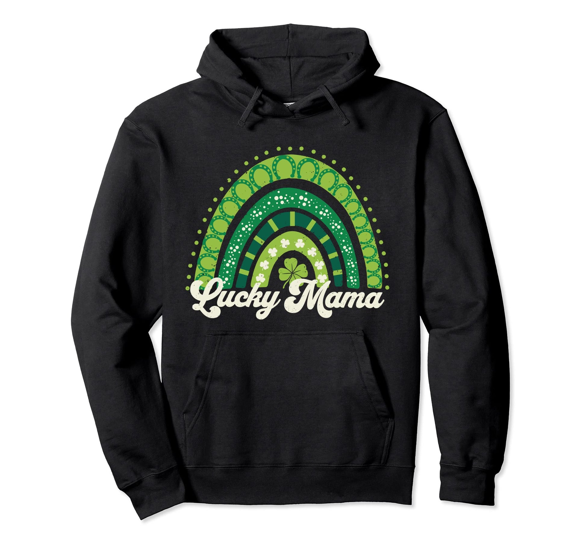 One Lucky Mama Clover Rainbow St Hoodie - Aesthetic Graphic Unisex - T-Shirt, Sweatshirt, Hoodie