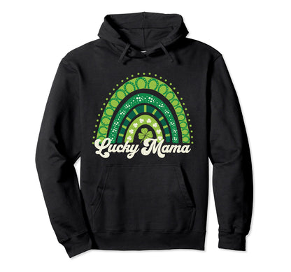 One Lucky Mama Clover Rainbow St Hoodie - Aesthetic Graphic Unisex - T-Shirt, Sweatshirt, Hoodie