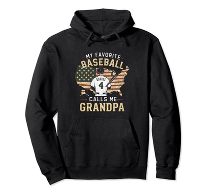 Baseball Grandpa Usa Favorite Player Hoodie - Graphic Print Men Women - T-Shirt, Sweatshirt, Hoodie