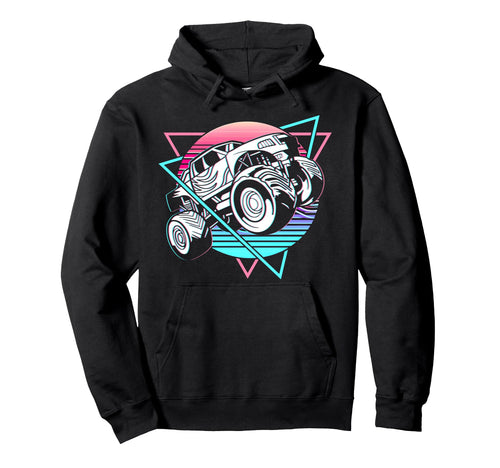 Vaporwave Aesthetic Monster Truck Offroad Hoodie - Unique Graphic Unisex - T-Shirt, Sweatshirt, Hoodie